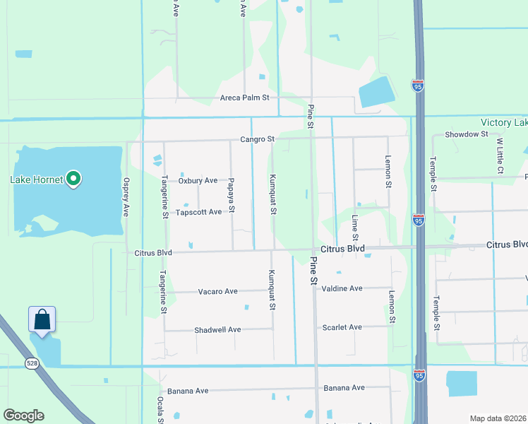 map of restaurants, bars, coffee shops, grocery stores, and more near 4605 Papaya Street in Cocoa