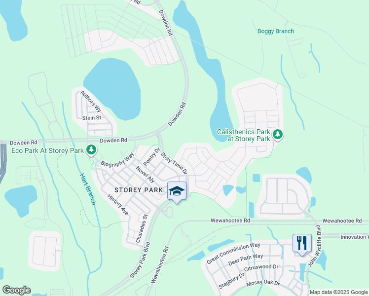 map of restaurants, bars, coffee shops, grocery stores, and more near 11861 Imaginary Way in Orlando