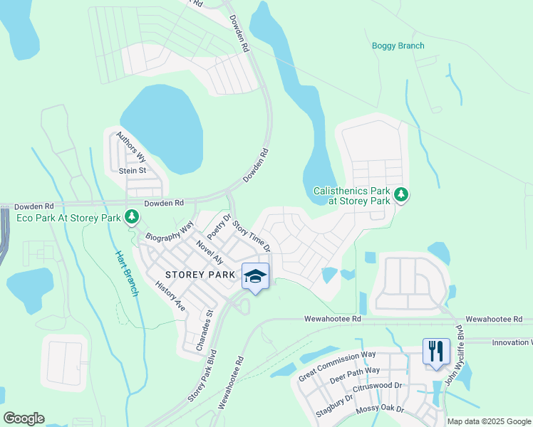 map of restaurants, bars, coffee shops, grocery stores, and more near 11861 Imaginary Way in Orlando