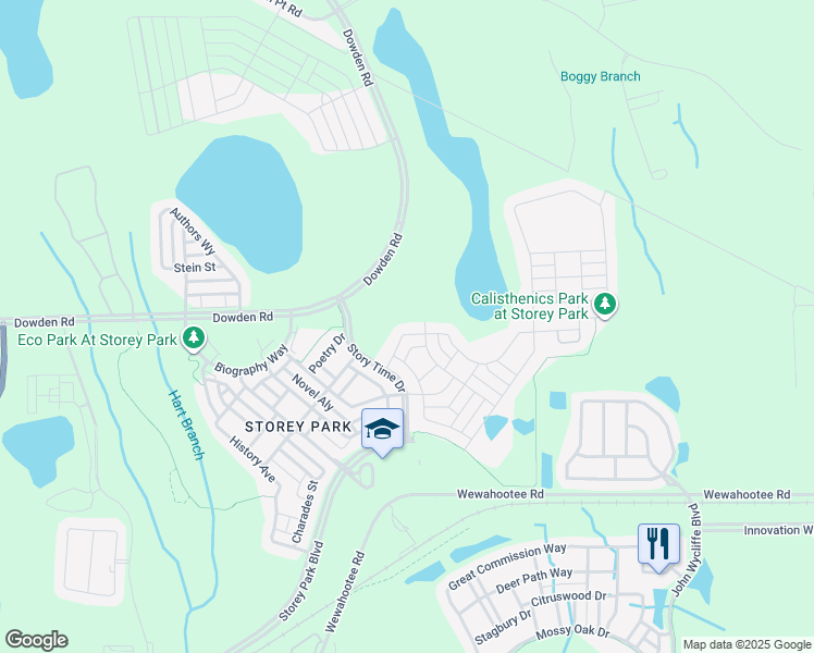 map of restaurants, bars, coffee shops, grocery stores, and more near 11861 Imaginary Way in Orlando