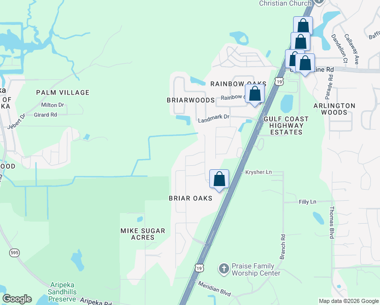map of restaurants, bars, coffee shops, grocery stores, and more near 10099 Bankston Drive in Hudson