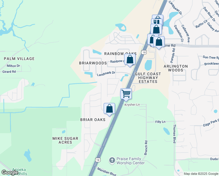 map of restaurants, bars, coffee shops, grocery stores, and more near 18625 White Pine Circle in Hudson