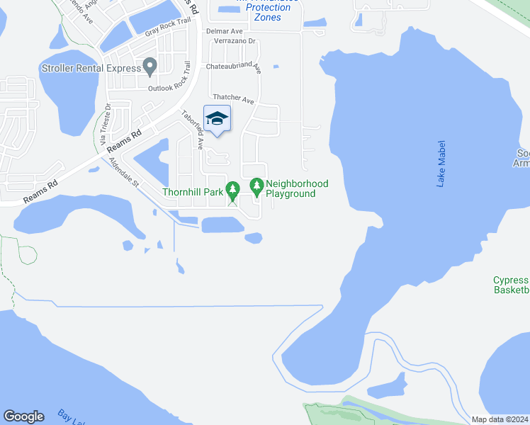 map of restaurants, bars, coffee shops, grocery stores, and more near 11536 Brightstowe Way in Orlando