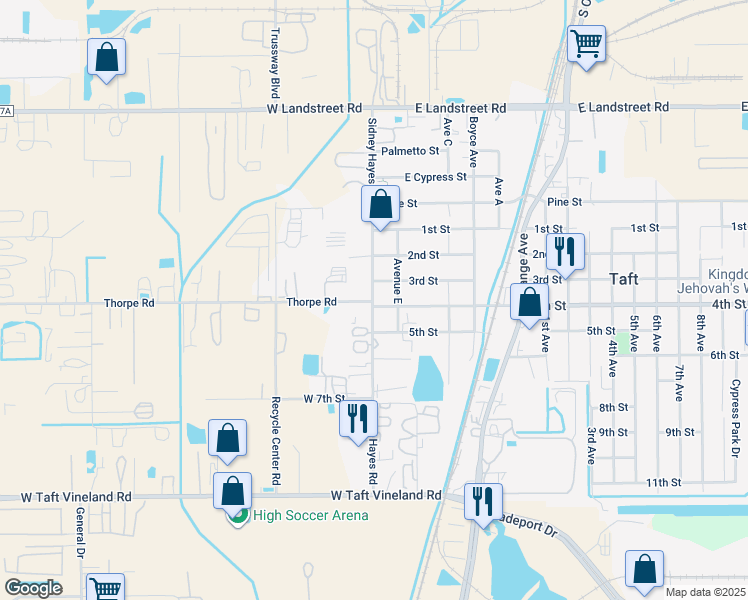 map of restaurants, bars, coffee shops, grocery stores, and more near 31 4th Street in Orlando