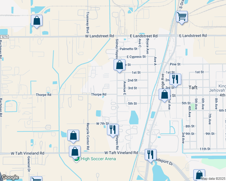 map of restaurants, bars, coffee shops, grocery stores, and more near 9440 Sidney Hayes Road in Orlando