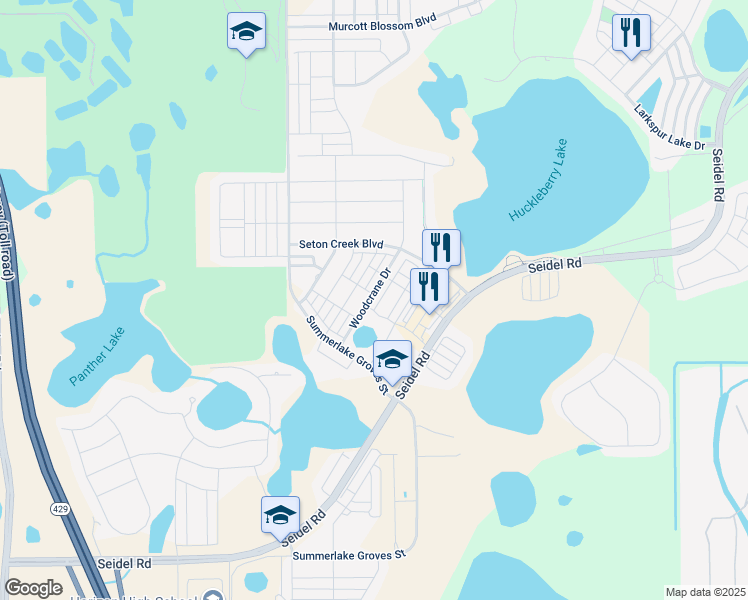 map of restaurants, bars, coffee shops, grocery stores, and more near 14644 Old Cabernet Circle in Winter Garden