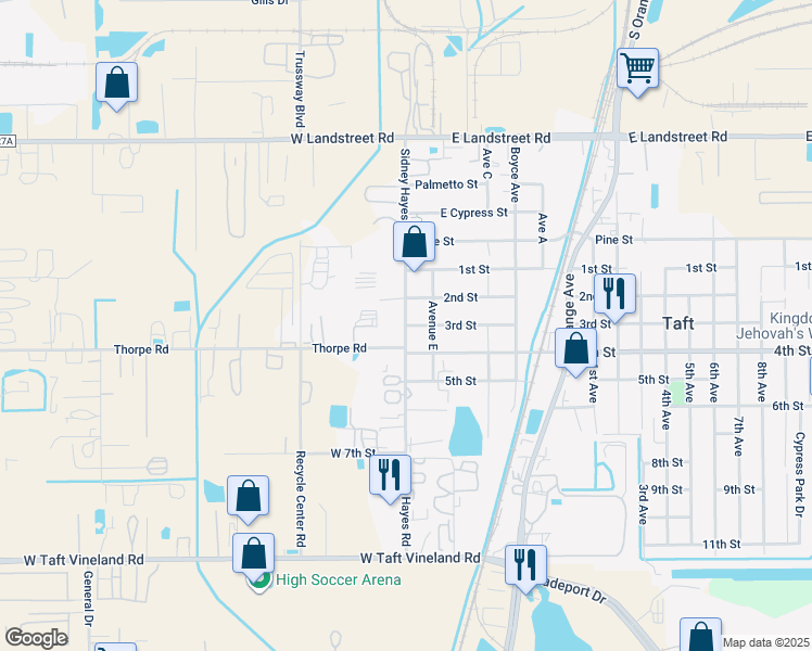 map of restaurants, bars, coffee shops, grocery stores, and more near 30 3rd Street in Orlando