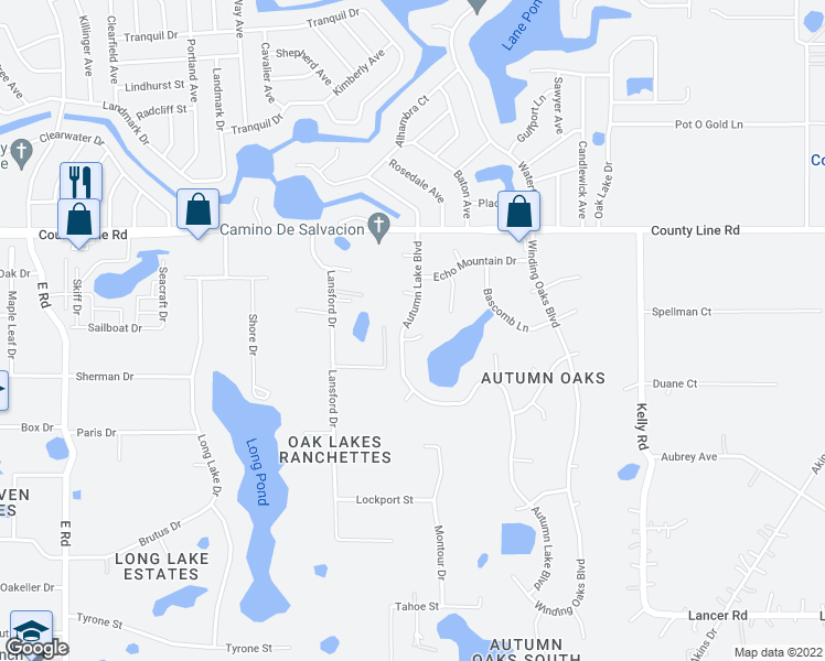 map of restaurants, bars, coffee shops, grocery stores, and more near 13807 Eagles Rock Court in Hudson