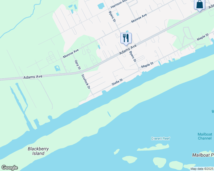 map of restaurants, bars, coffee shops, grocery stores, and more near 3190 Stella Avenue in Port Lavaca
