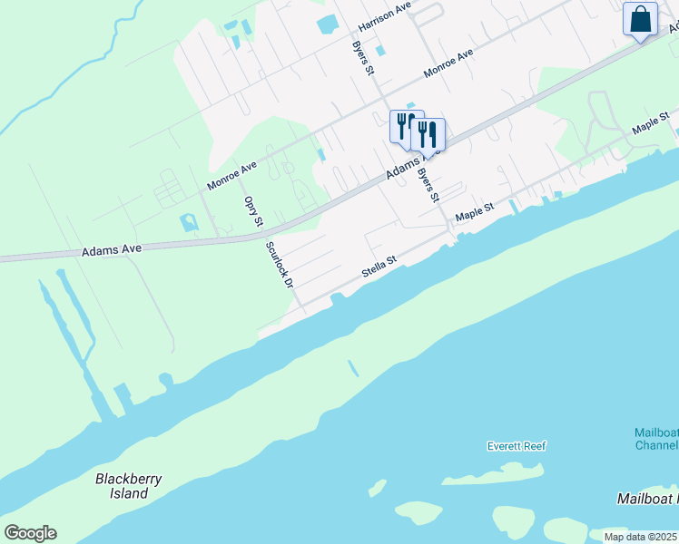 map of restaurants, bars, coffee shops, grocery stores, and more near 3190 Stella Avenue in Port Lavaca