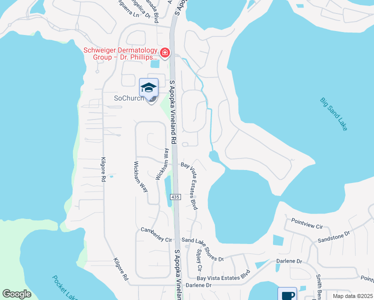 map of restaurants, bars, coffee shops, grocery stores, and more near 9147 Phillips Grove Terrace in Orlando