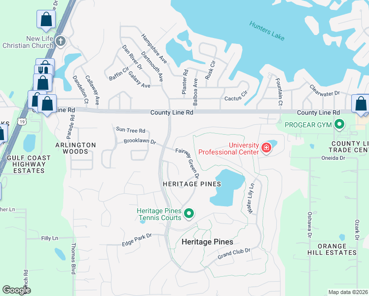 map of restaurants, bars, coffee shops, grocery stores, and more near 18800 Fairway Green Drive in Hudson