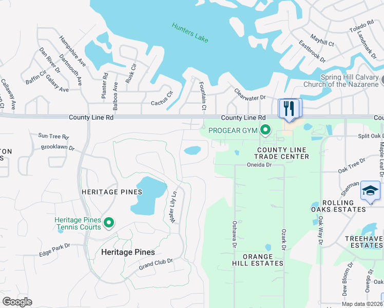 map of restaurants, bars, coffee shops, grocery stores, and more near 11941 Heritage Point Drive in Hudson
