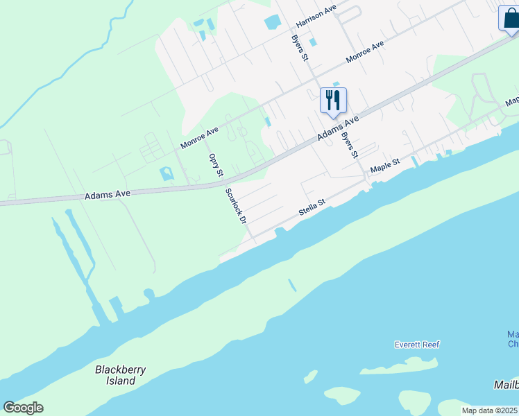 map of restaurants, bars, coffee shops, grocery stores, and more near 78 Kingfisher Road in Port O'Connor