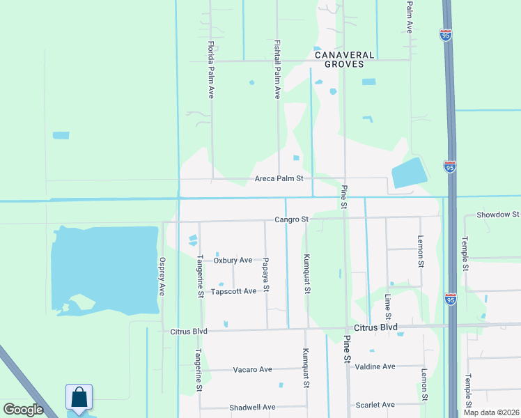 map of restaurants, bars, coffee shops, grocery stores, and more near 5260 Cangro Street in Cocoa