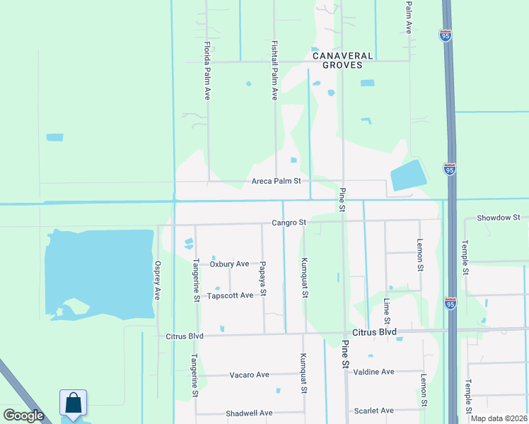 map of restaurants, bars, coffee shops, grocery stores, and more near 5260 Cangro Street in Cocoa