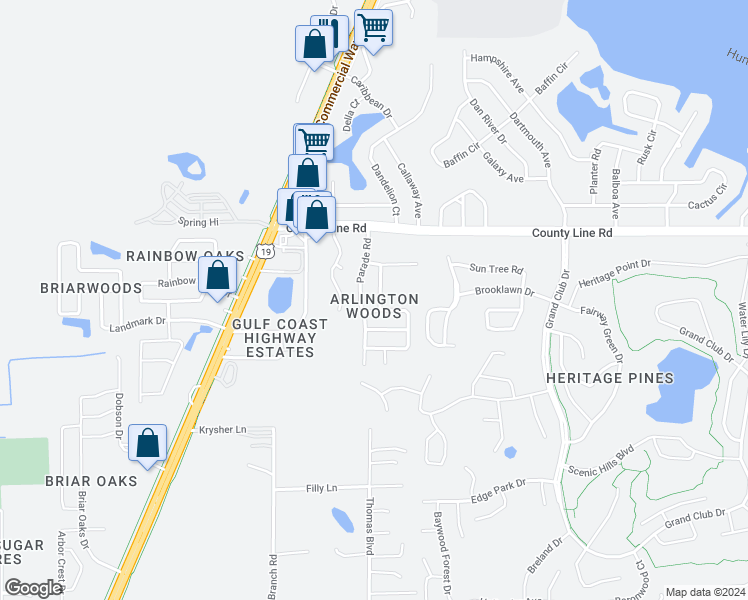 map of restaurants, bars, coffee shops, grocery stores, and more near 18805 Green Park Road in Hudson
