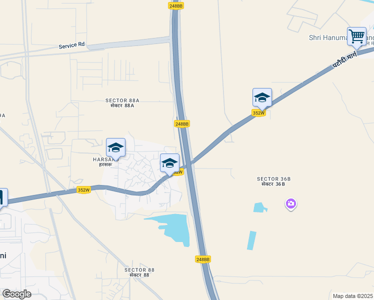 map of restaurants, bars, coffee shops, grocery stores, and more near Dwarka Expressway in Gurugram