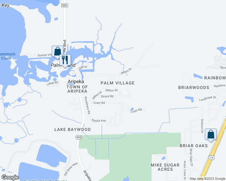 map of restaurants, bars, coffee shops, grocery stores, and more near 9337 Milton in Spring Hill