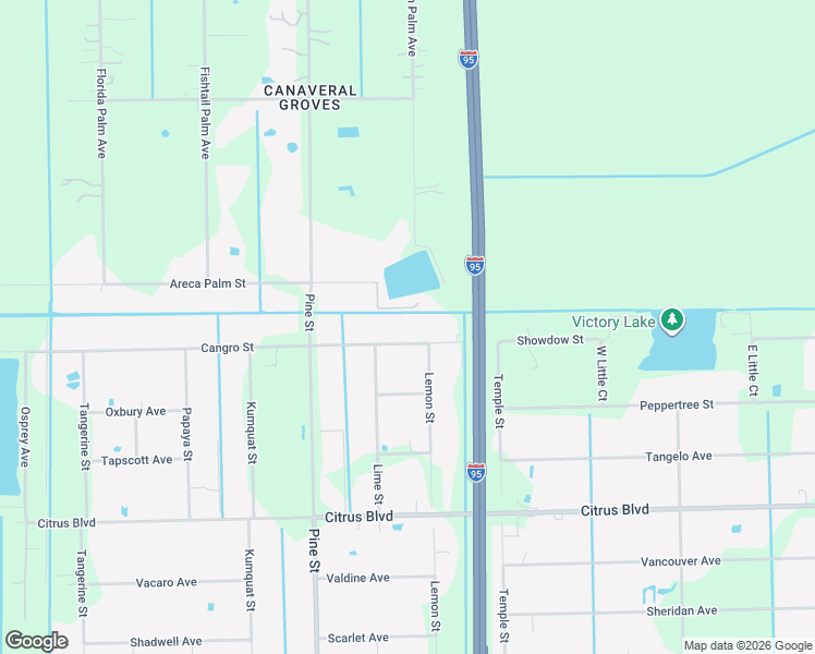 map of restaurants, bars, coffee shops, grocery stores, and more near 4800 Cangro Street in Cocoa