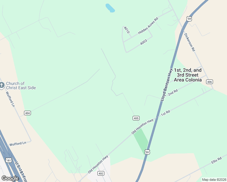 map of restaurants, bars, coffee shops, grocery stores, and more near 237 County Road 405 in Beeville