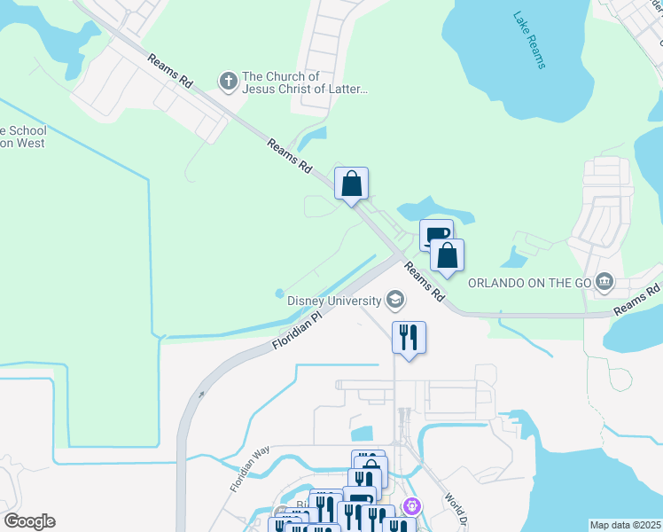 map of restaurants, bars, coffee shops, grocery stores, and more near 8240 Jayme Drive in Winter Garden