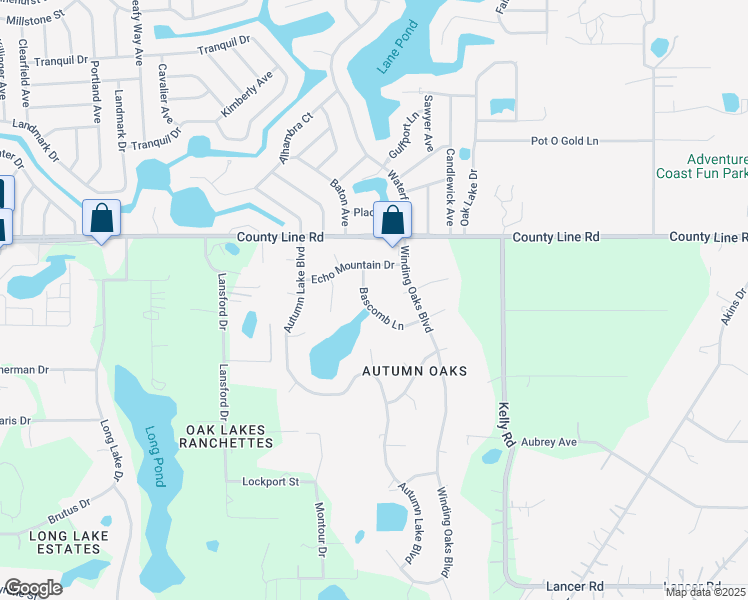 map of restaurants, bars, coffee shops, grocery stores, and more near 18824 Bascomb Lane in Hudson