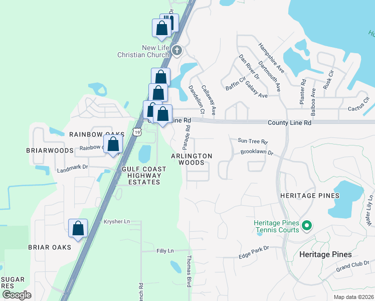 map of restaurants, bars, coffee shops, grocery stores, and more near 18801 Parade Road in Hudson