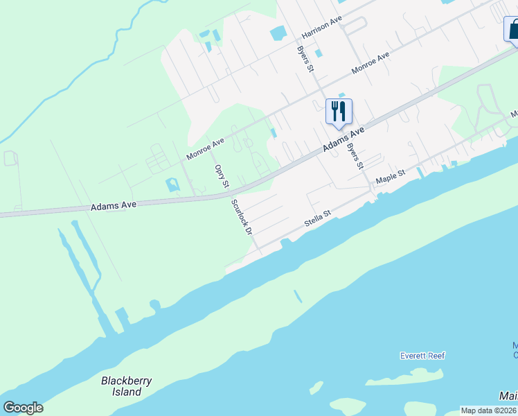 map of restaurants, bars, coffee shops, grocery stores, and more near 78 Kingfisher Road in Port O'Connor