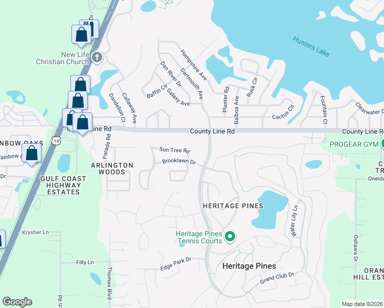 map of restaurants, bars, coffee shops, grocery stores, and more near 11309 Sun Tree Road in Hudson