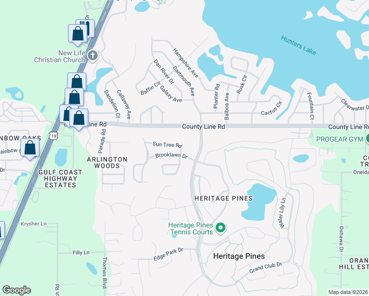 map of restaurants, bars, coffee shops, grocery stores, and more near 11309 Sun Tree Road in Hudson