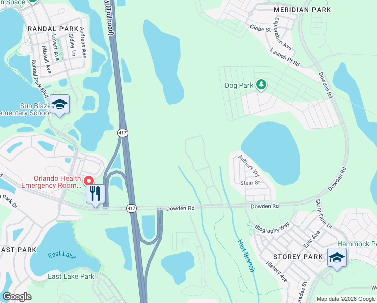 map of restaurants, bars, coffee shops, grocery stores, and more near 10608 Bonne Chance Drive in Orlando