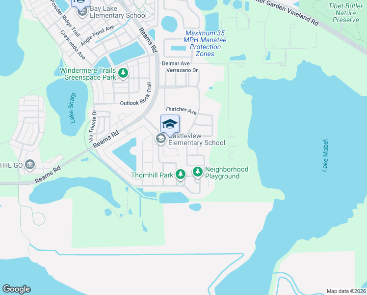 map of restaurants, bars, coffee shops, grocery stores, and more near 11537 Chateaubriand Avenue in Orlando