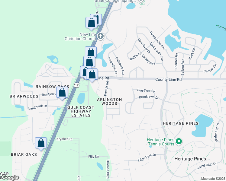 map of restaurants, bars, coffee shops, grocery stores, and more near 18850 Green Park Road in Hudson