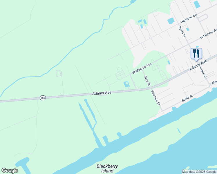 map of restaurants, bars, coffee shops, grocery stores, and more near 3480 Adams Avenue in Port O'Connor