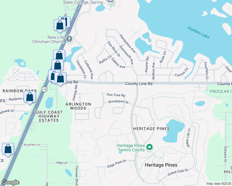 map of restaurants, bars, coffee shops, grocery stores, and more near 11149 Sun Tree Road in Hudson
