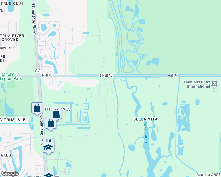 map of restaurants, bars, coffee shops, grocery stores, and more near 4139 Cedar Creek Circle in Merritt Island