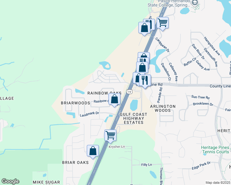 map of restaurants, bars, coffee shops, grocery stores, and more near 18918 Emerald Ridge Drive in Hudson