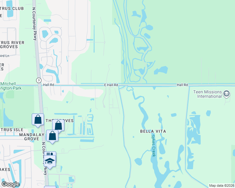 map of restaurants, bars, coffee shops, grocery stores, and more near 4130 Cedar Creek Circle in Merritt Island