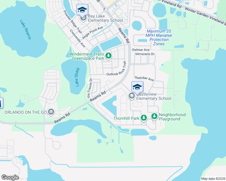 map of restaurants, bars, coffee shops, grocery stores, and more near 9407 Royal Estates Boulevard in Orlando