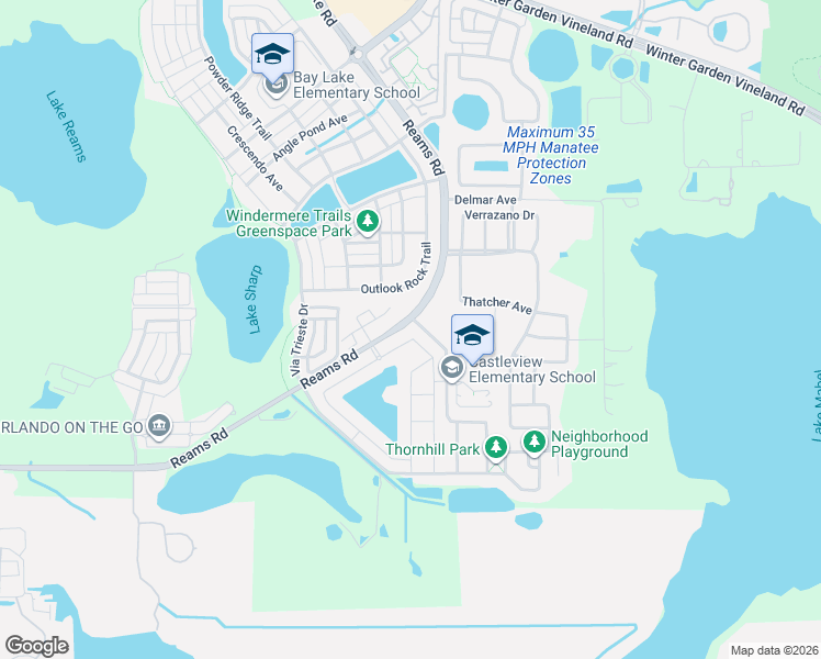 map of restaurants, bars, coffee shops, grocery stores, and more near 12156-12628 Reams Road in Orlando