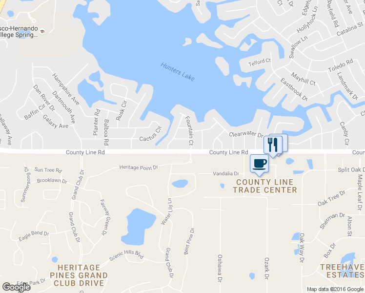 map of restaurants, bars, coffee shops, grocery stores, and more near 6125 County Line Road in Spring Hill