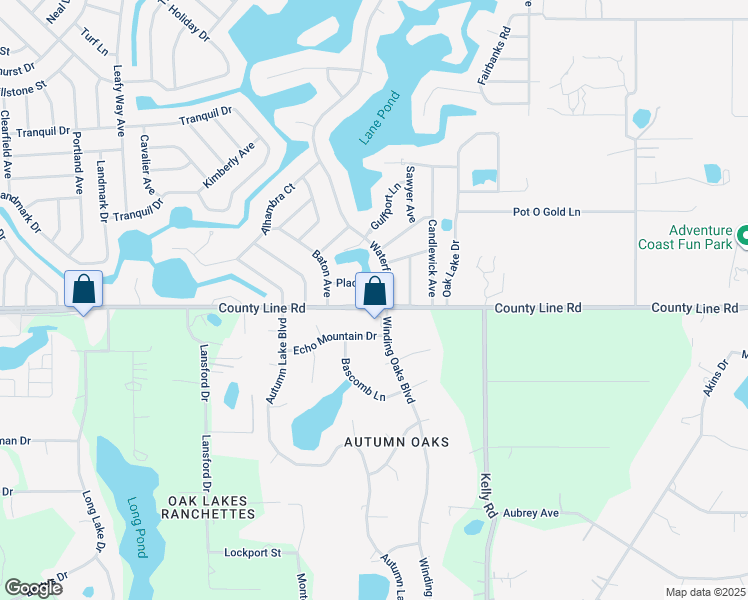 map of restaurants, bars, coffee shops, grocery stores, and more near 8225 County Line Road in Spring Hill