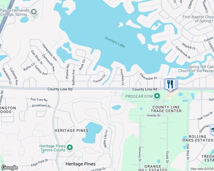 map of restaurants, bars, coffee shops, grocery stores, and more near 103 Hallow Avenue in Spring Hill