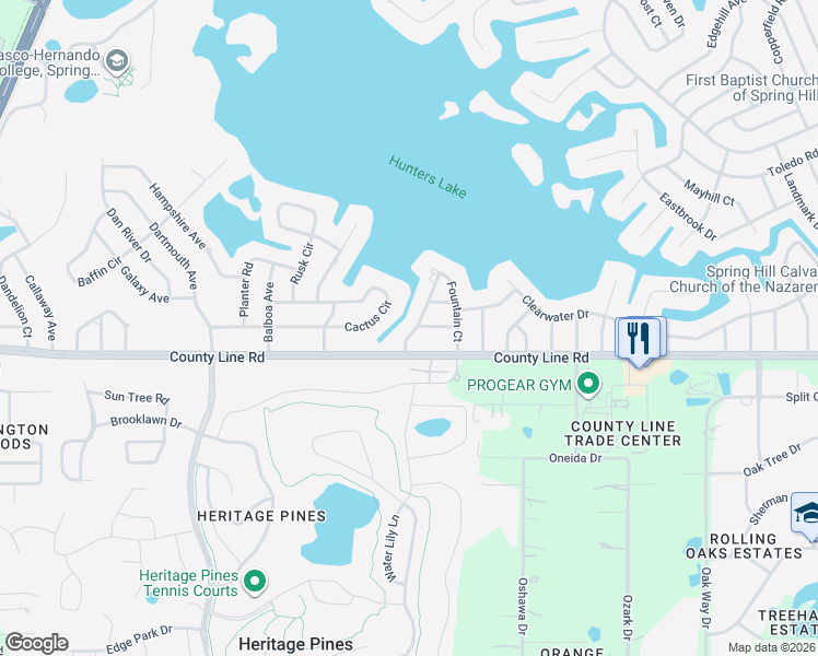 map of restaurants, bars, coffee shops, grocery stores, and more near 103 Hallow Avenue in Spring Hill