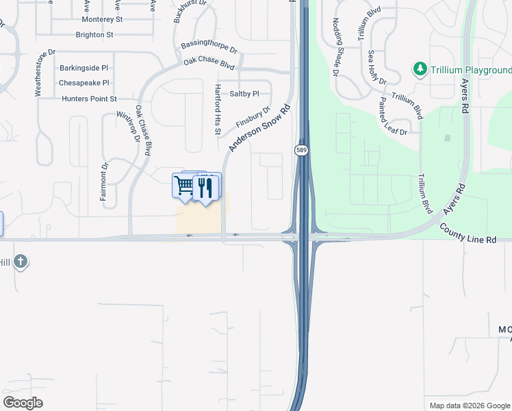 map of restaurants, bars, coffee shops, grocery stores, and more near 122 Arkays Avenue in Spring Hill