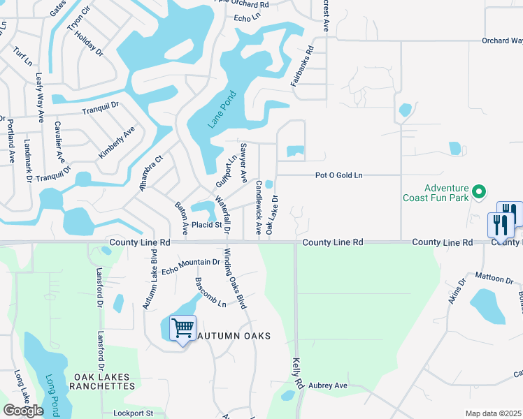 map of restaurants, bars, coffee shops, grocery stores, and more near 145 Candlewick Avenue in Spring Hill