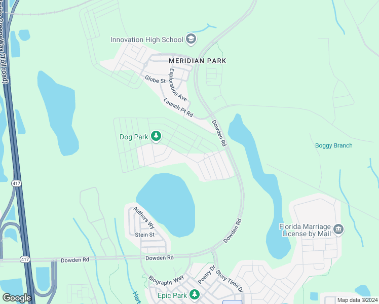 map of restaurants, bars, coffee shops, grocery stores, and more near 12501 Wewahootee Road in Orlando