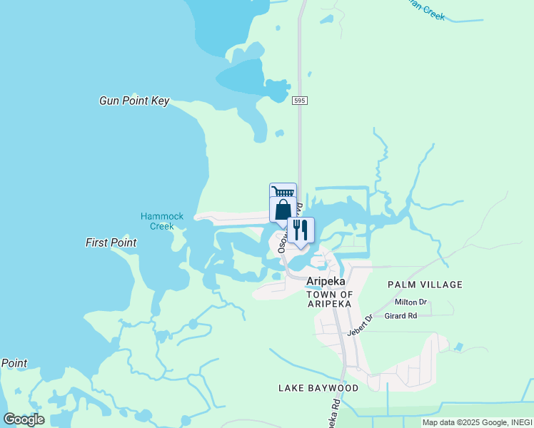 map of restaurants, bars, coffee shops, grocery stores, and more near 3043 Sunset Vista Drive in Spring Hill