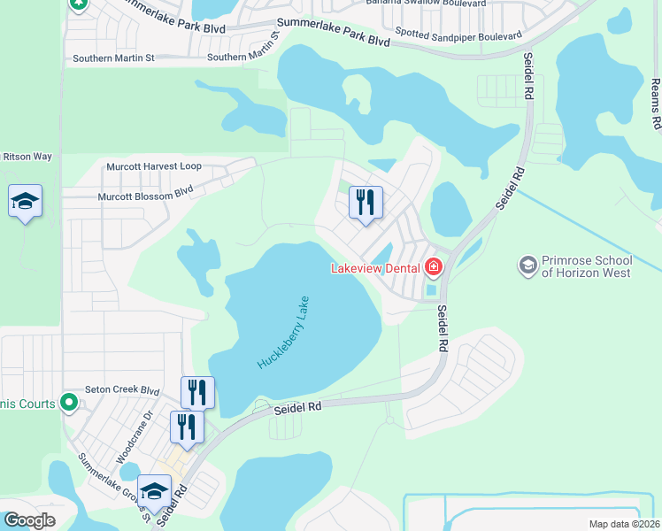 map of restaurants, bars, coffee shops, grocery stores, and more near 14096 Larkspur Lake Drive in Winter Garden